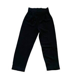 Antonella Preve Knit Pants Womens Medium Pleated Pull-On Winter Cozycore Black